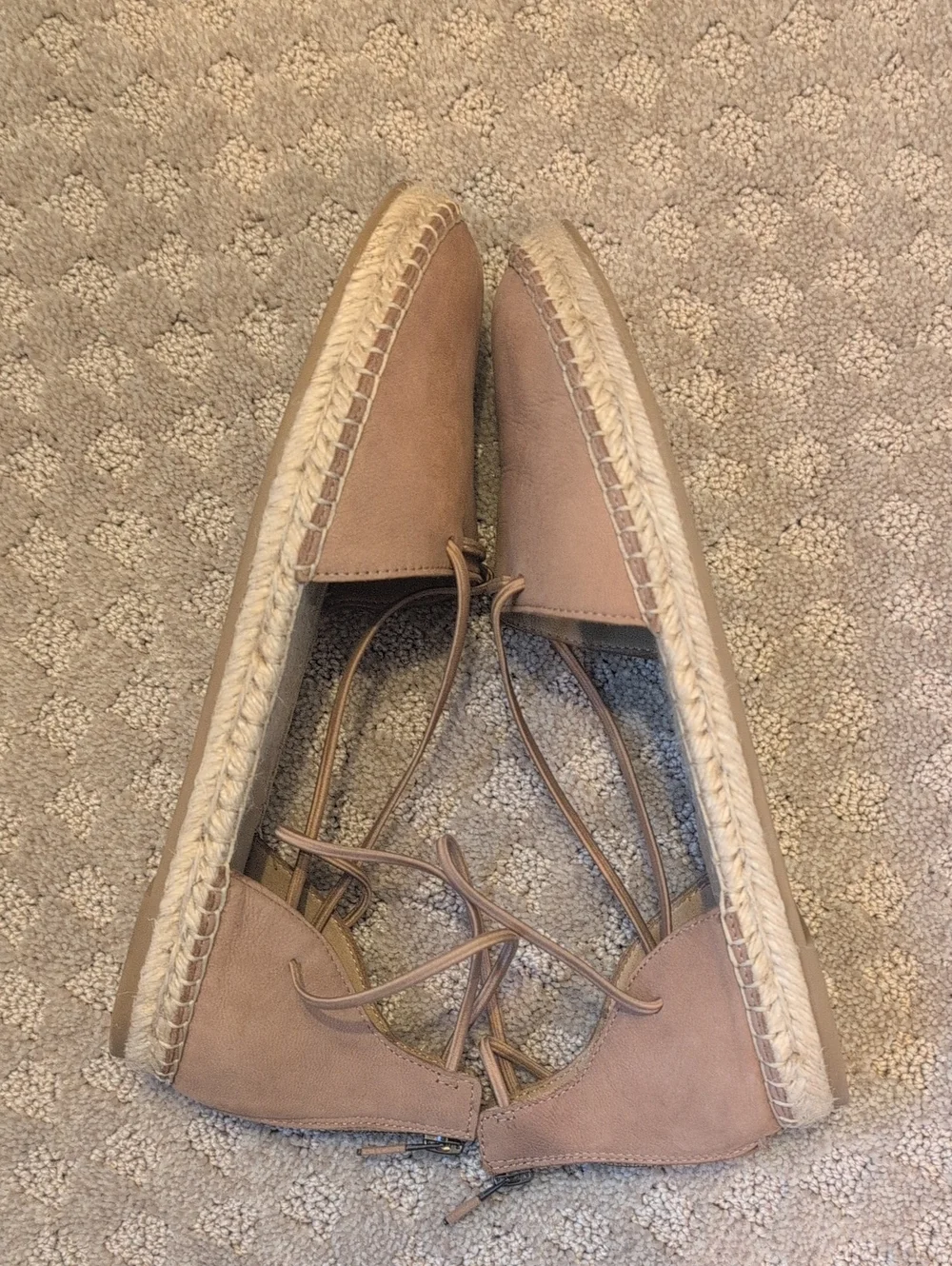 Eileen Fisher Leather Lace Up Espadrilles Flats